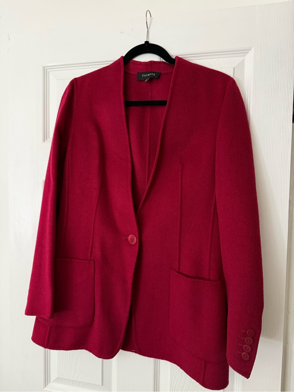 Talbots Raspberry-Red Single-Button Blazer - Picture 5 of 9